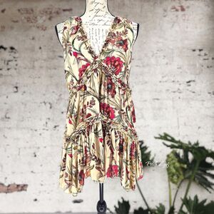 Free People Small Natural Haze Printed High Low Tunic